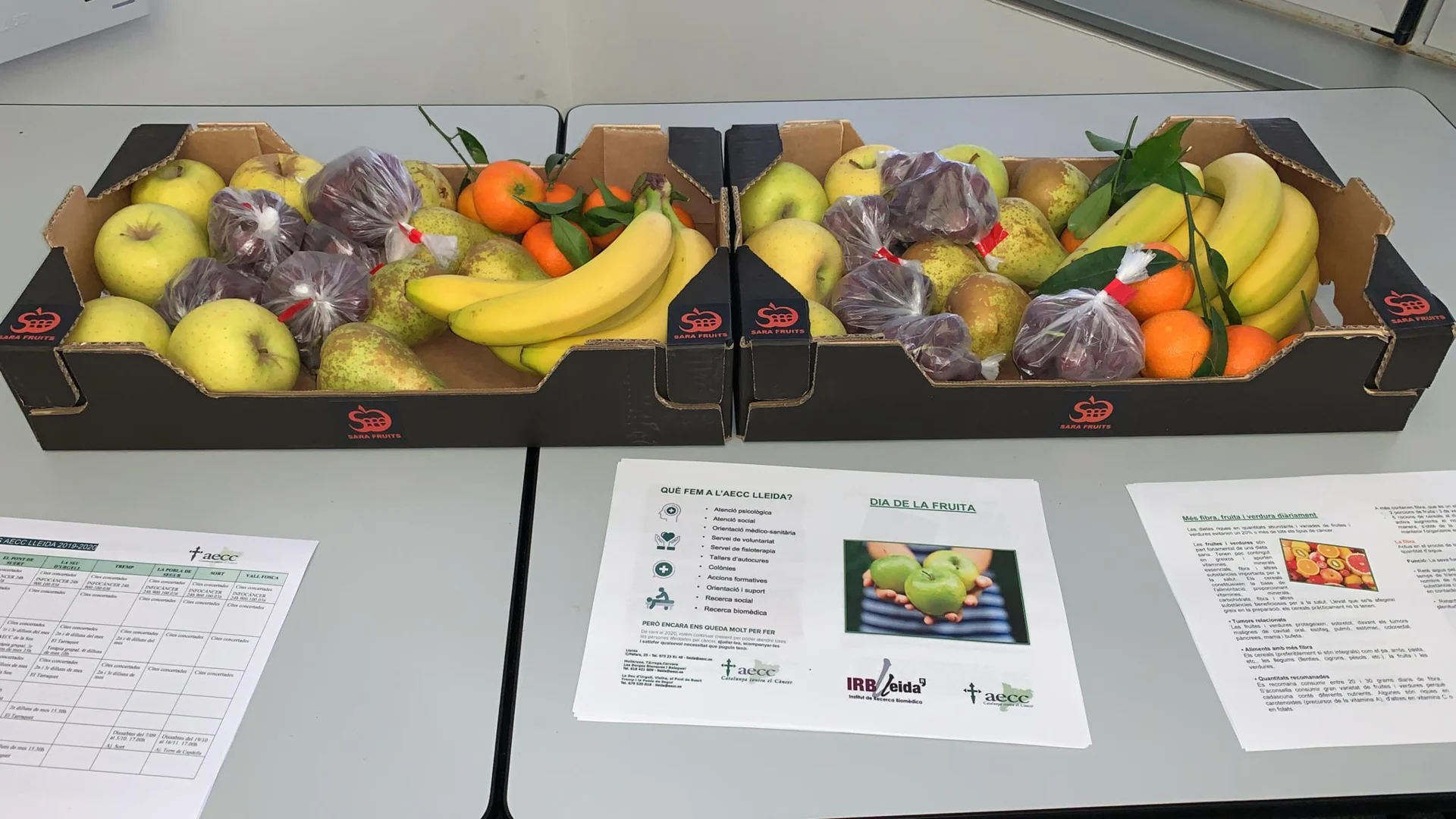 El IRBLleida recauda 136,20 euros para la AECC Lleida gracias al programa piloto para promocionar el consumo de fruta en el ámbito laboral