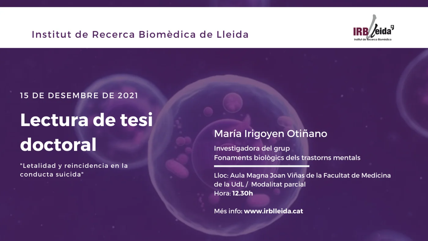 Doctoral thesis reading - Staff #IRBLleida