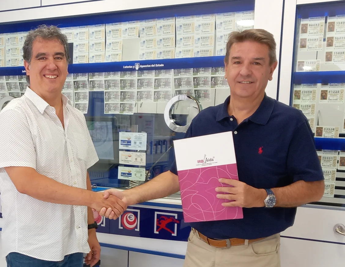 La Administración de Loterías Nº 1 de Lleida Rosa de Ponent renueva su colaboración con el IRBLleida 