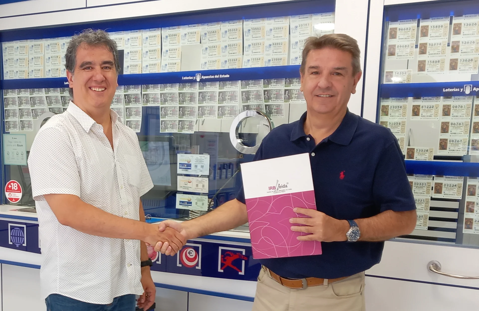 L'Administració de Loteries Nº 1 de Lleida Rosa de Ponent renova la col·laboració amb l'IRBLleida