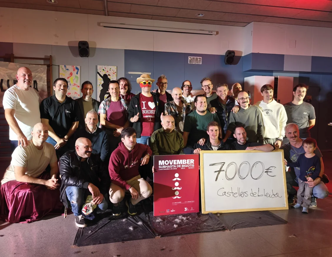 Castellers de Lleida raises €7,000 in Movember charity auction for biomedical research