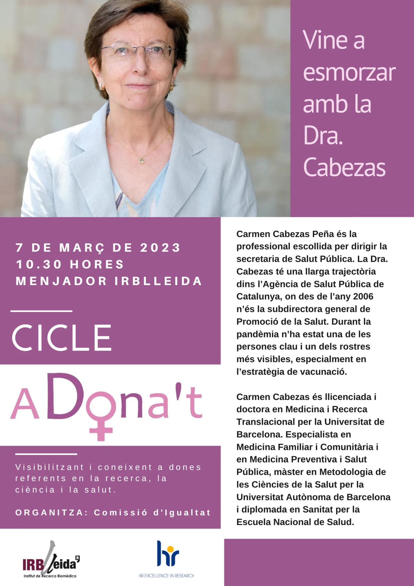 aDONA't Cycle: Come and have breakfast with Dr. Carmen Cabezas