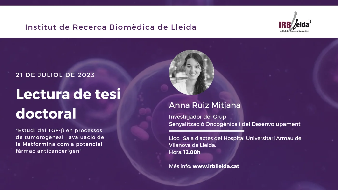 Lectura de tesis doctoral - Personal #IRBLleida