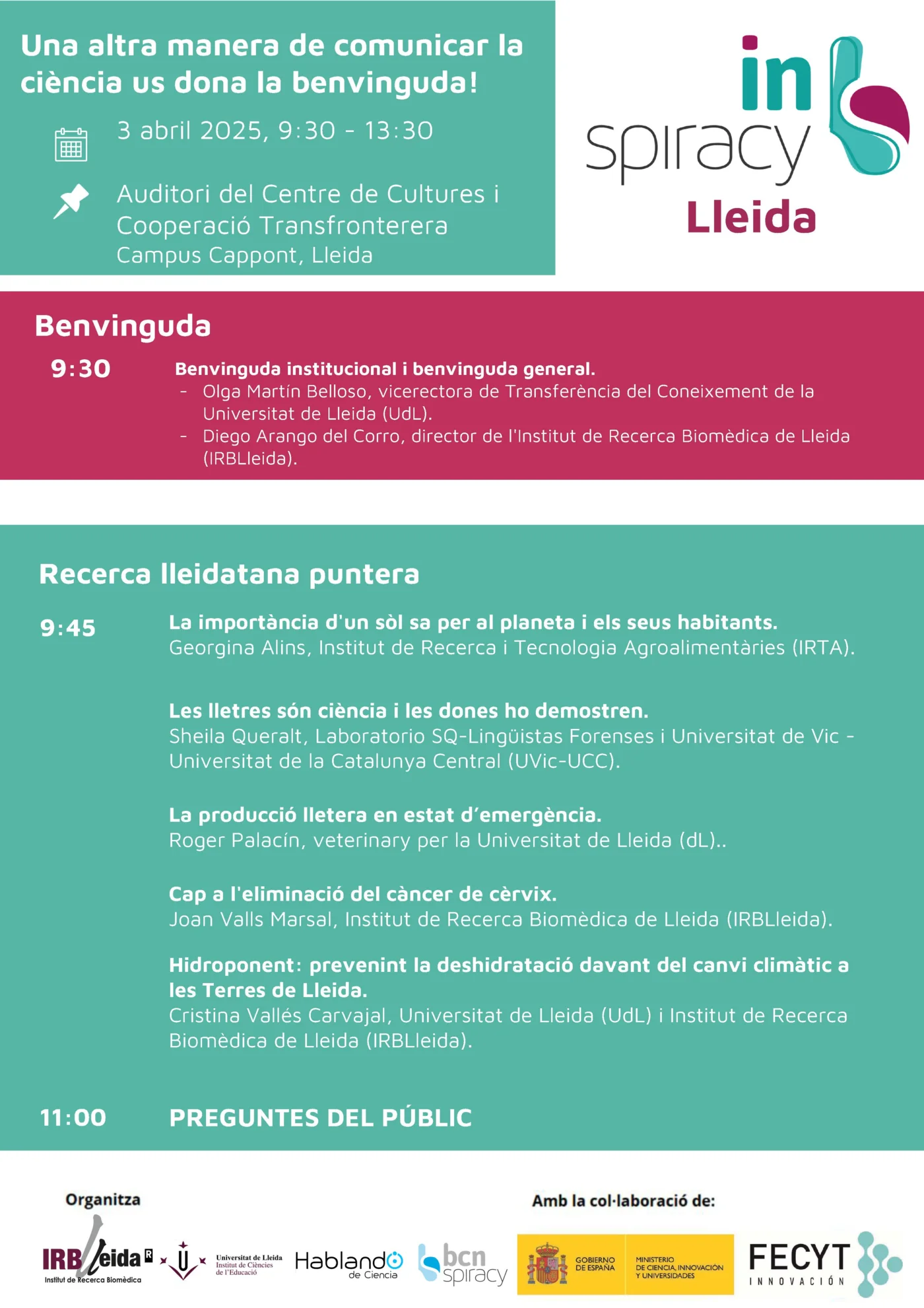 #InspiracyLleida returns, another way of communicating science