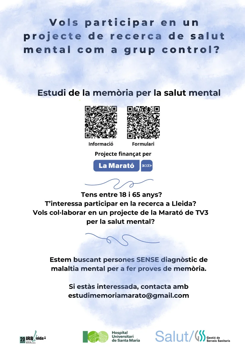 Es busquen voluntaris per a una recerca de la memòria en salut mental