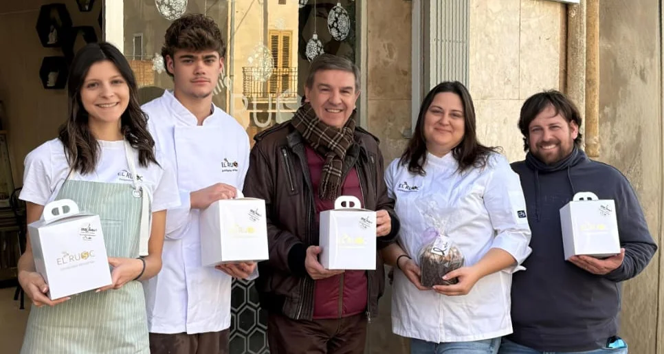 Charity panettone with IRBLleida from El Rusc bakery in Alamús 