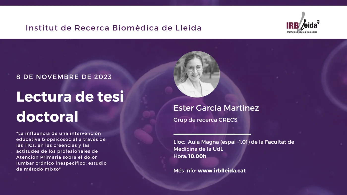 Doctoral thesis reading - Staff #IRBLleida
