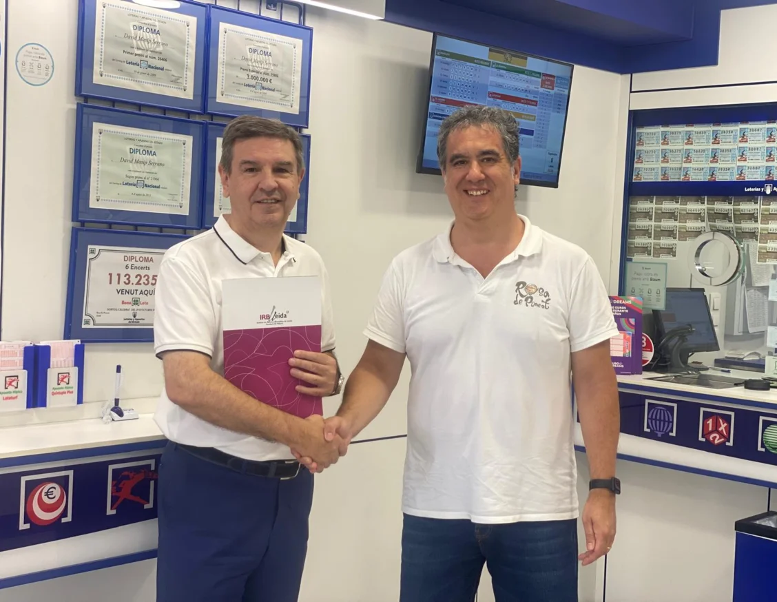 L'Administració de Loteries Nº 1 de Lleida Rosa de Ponent renova la col·laboració amb l'IRBLleida