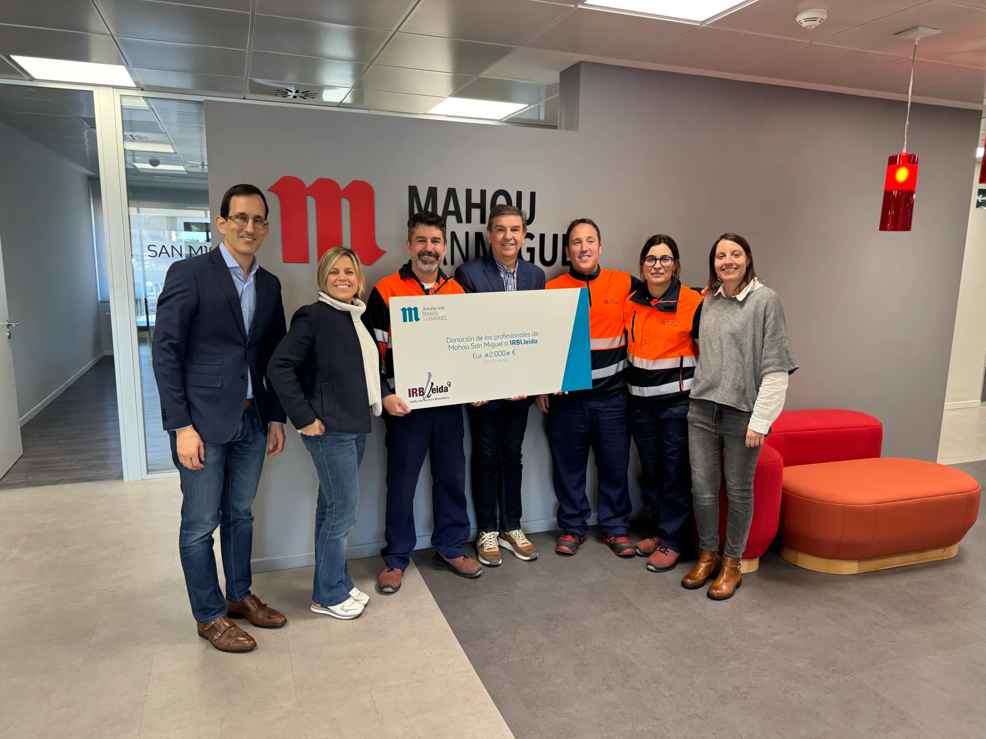 The Mahou San Miguel Foundation renews its collaboration with IRBLleida with a contribution of €2,000
