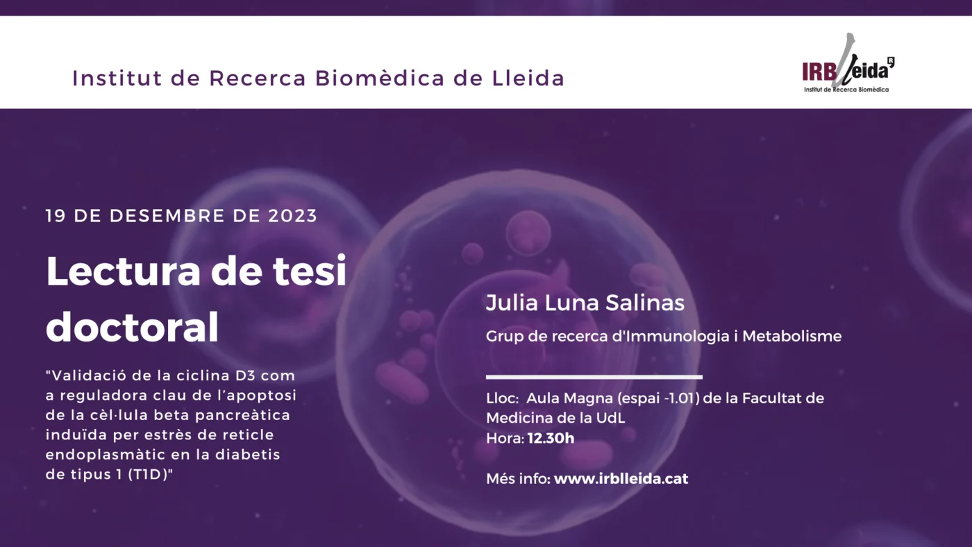 Doctoral thesis reading - Staff #IRBLleida