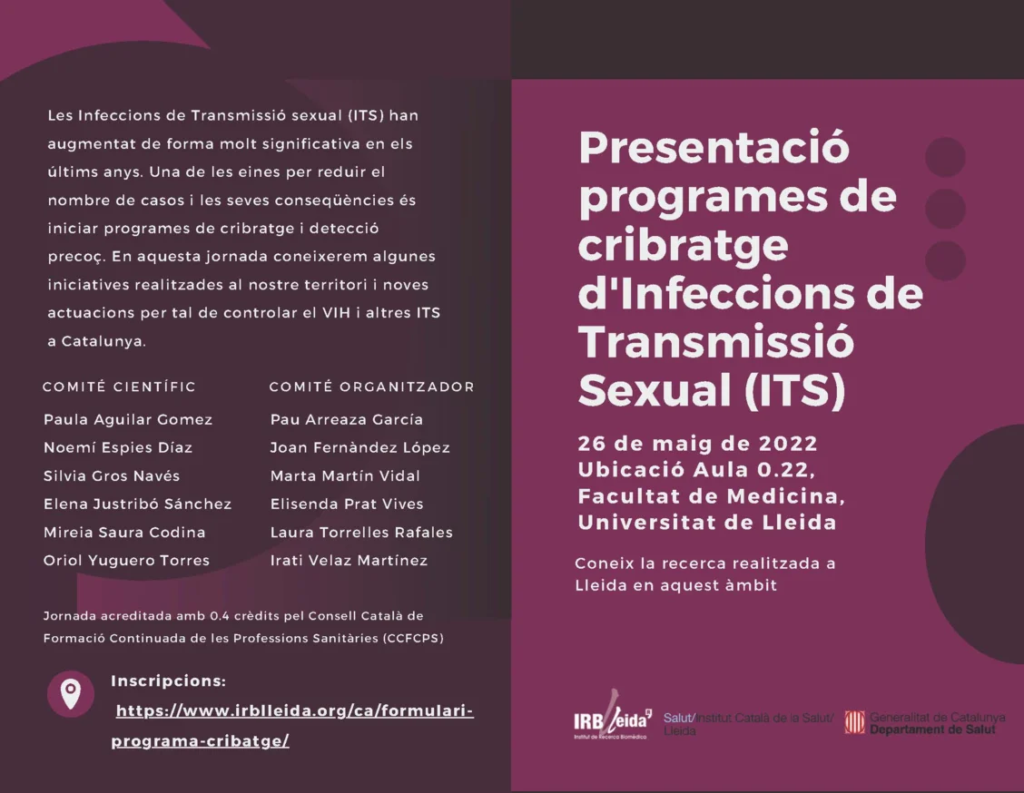 Presentació de programes de cribratge d’Infeccions de Transmissió Sexual a Lleida