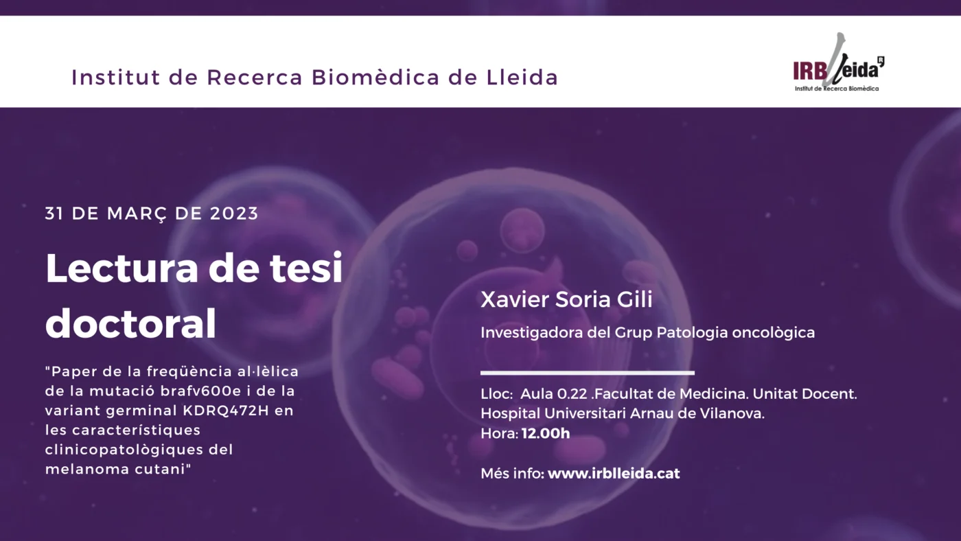 Lectura de tesis doctoral - Personal #IRBLleida